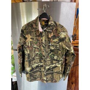 Browning  Break-Up  SHACKET Mossy Oak Camo Shirt WOMEN'S L CAMO WITH PINK ACCENT